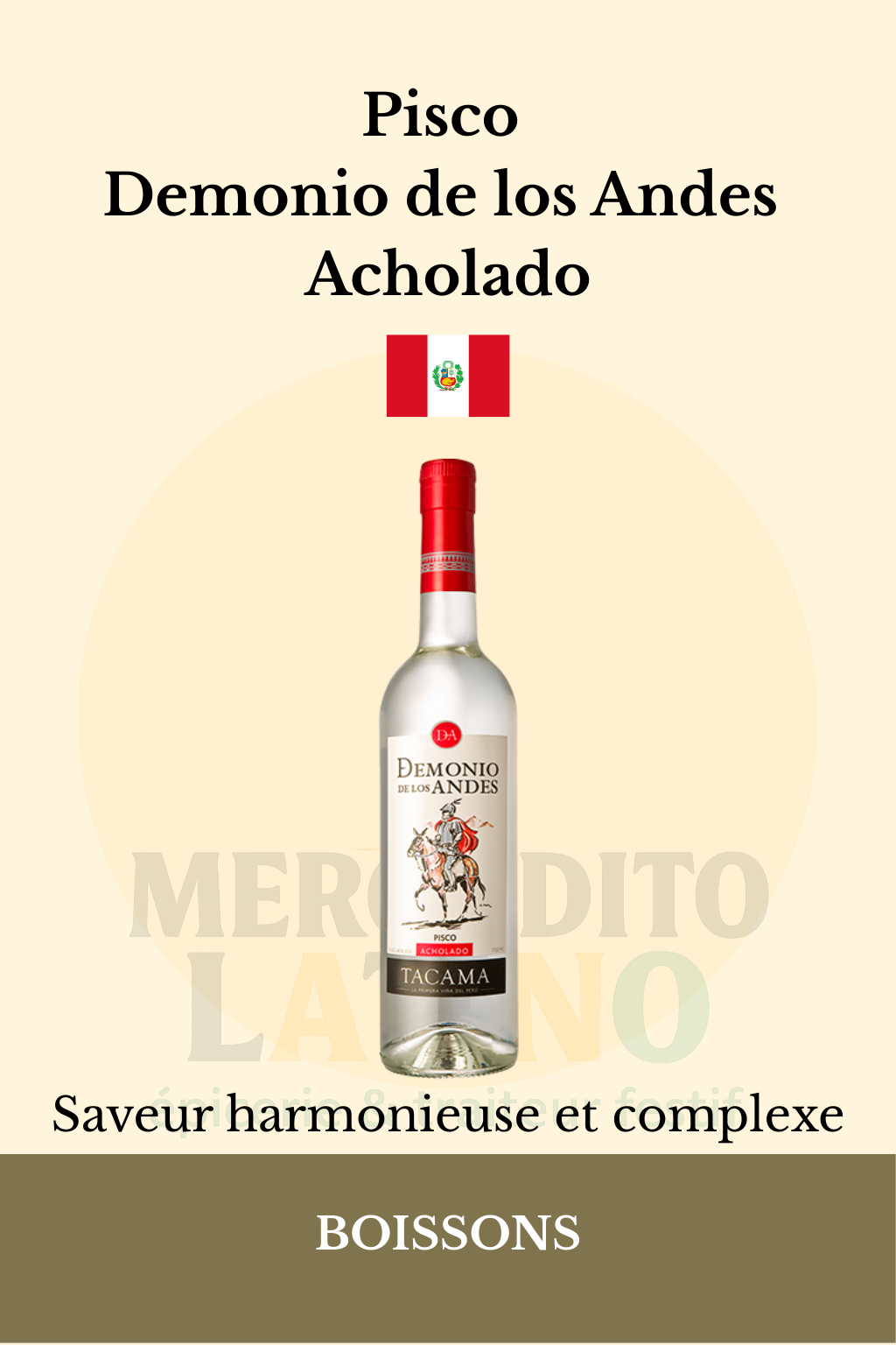 Pisco Demonio de los Andes Acholado 70cl 🇵🇪 – 40% Vol.