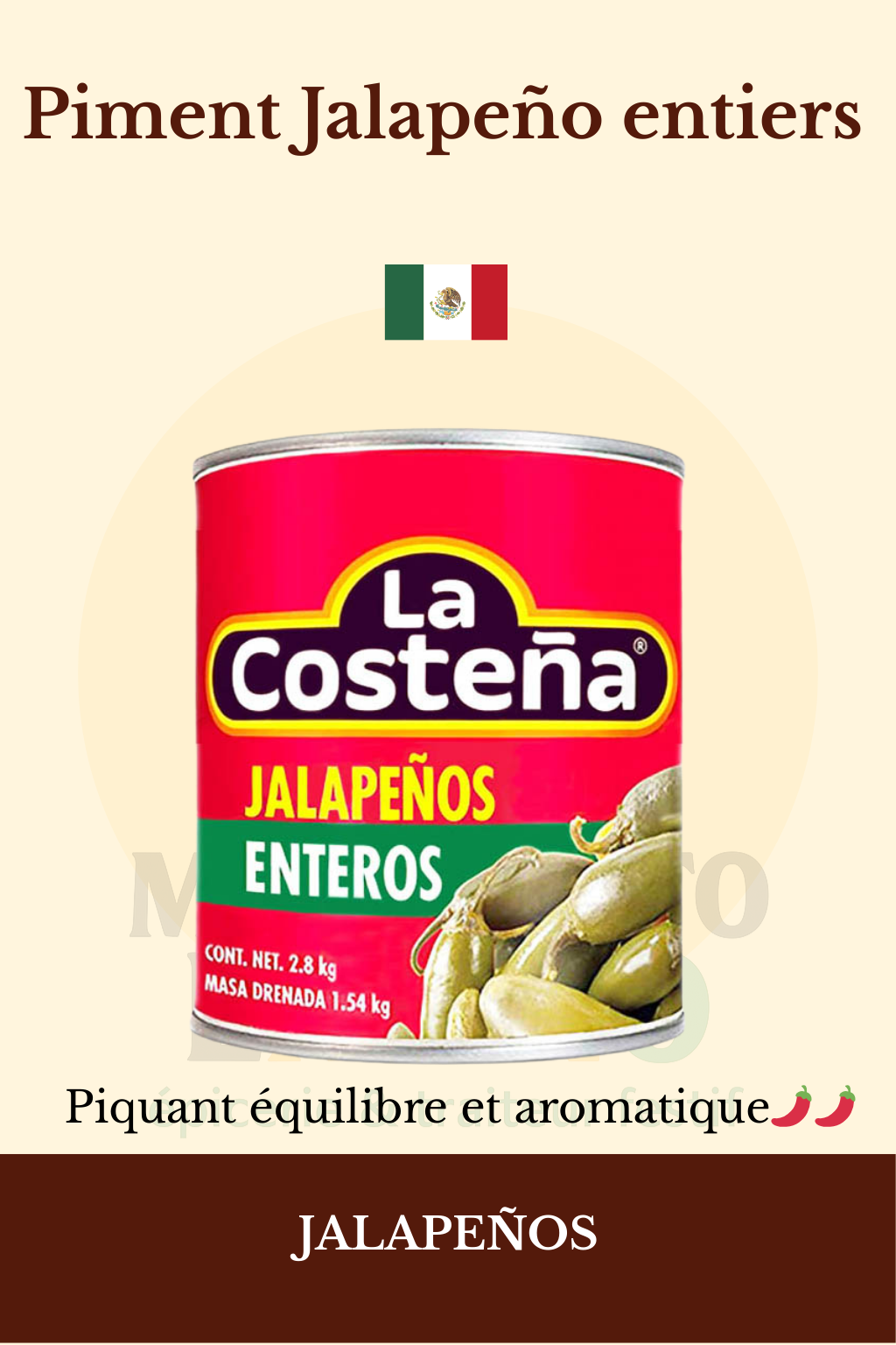 Piments jalapeños entiers - La Costeña - 220g
