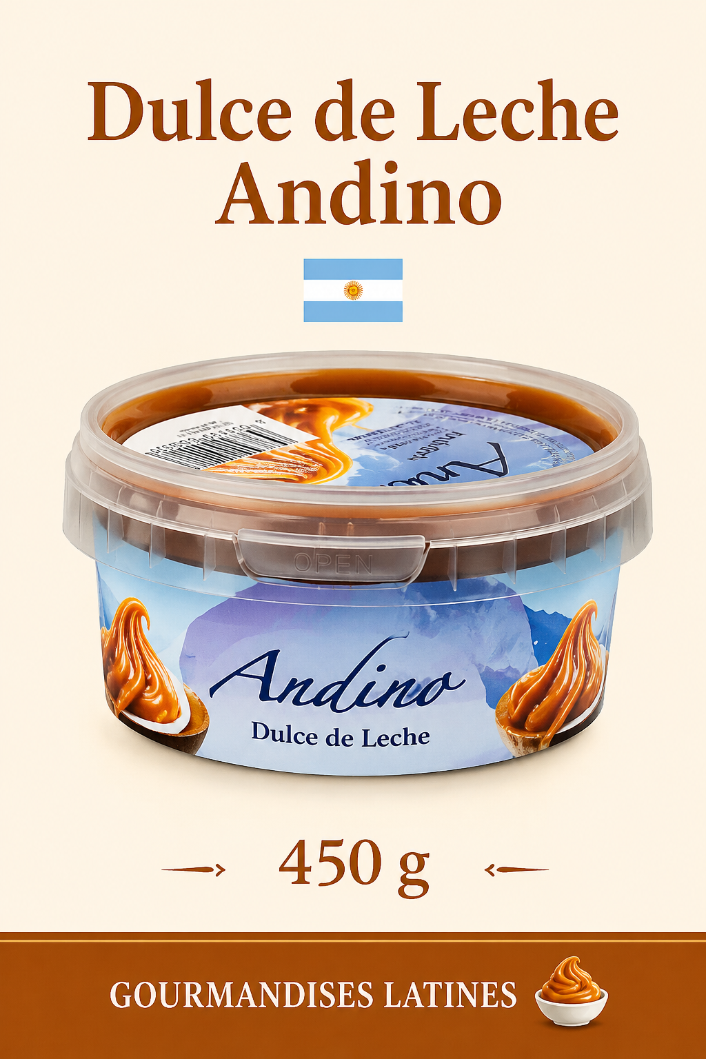 Dulce de Leche Andino 450g – Confiture de Lait Argentine